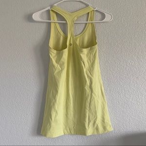 small neon yellow lululemon razorback tank